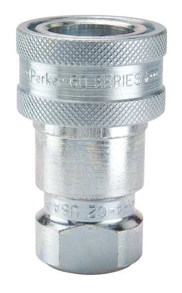 Hydraulic Quick Connect Hose Coupling, Steel Body, Sleeve Lock, 7/16