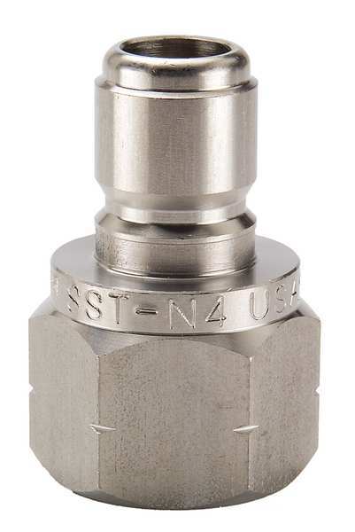Hydraulic Quick Connect Hose Coupling, 303 Stainless Steel Body, Ball Lock, 1/8
