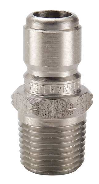 Hydraulic Quick Connect Hose Coupling, 303 Stainless Steel Body, Ball Lock, 3/8