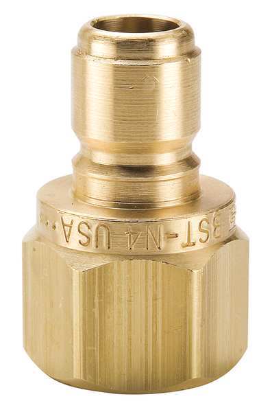 Hydraulic Quick Connect Hose Coupling, Brass Body, Sleeve Lock, 1/4