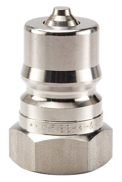 Hydraulic Quick Connect Hose Coupling, 316 Stainless Steel Body, Sleeve Lock, 1/8