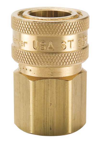 Hydraulic Quick Connect Hose Coupling, Brass Body, Sleeve Lock, 1/4
