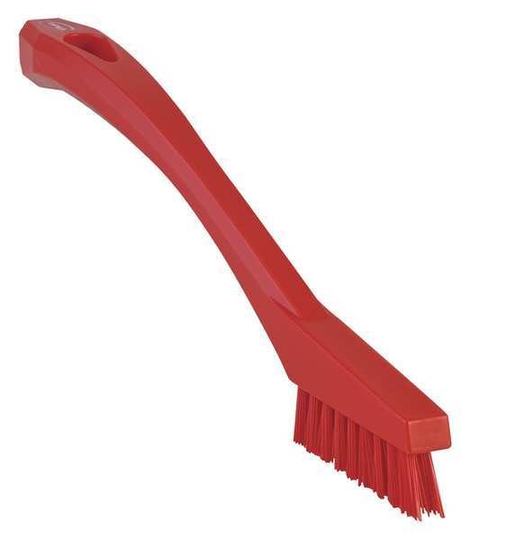1/2 in W Detail Brush, Stiff, 5 1/2 in L Handle, 2 in L Brush, Red, Plastic, 8 in L Overall