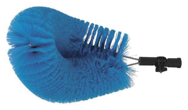 9 in W Clean In Place Brush, Soft, 4 1/2 in L Handle, 20 in L Brush, Blue, Polypropylene