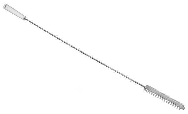 Tube and Valve Brush, Medium, 5 1/4 in L Handle, 6 1/4 in L Brush, White, Polypropylene