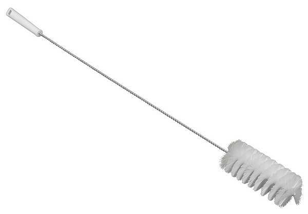 Tube and Valve Brush, Medium, 4 3/4 in L Handle, 6 1/4 in L Brush, White, Polypropylene