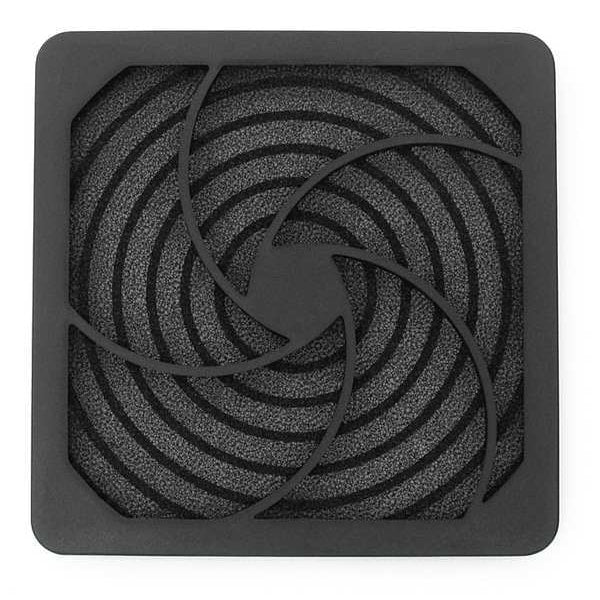 Compact Axial Fan Filter and Guard Assembly, 4 7/8 in H x 4 7/8 in W