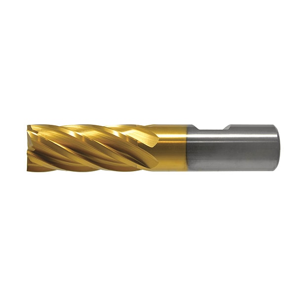 4-Flute Cobalt 8% Square Single End Multi-Flute CenterCut CTD HGC-4C-TN TiN 1x1x2x4-1/2