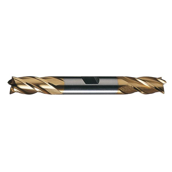 4-Flute HSS Center Cutting Square Double End Mill Cleveland HD-4C-TN TiN 5/16x3/8x3/4x3-1/2