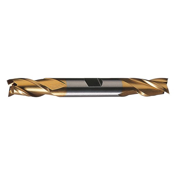 3-Flute HSS Center Cutting Square Double End Mill Cleveland HD-3-TN TiN 7/32x3/8x9/16x3-1/4