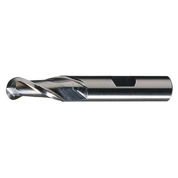 2-Flute HSS Ball Nose Single End Mill Cleveland HG-2B Bright 5/16x3/8x3/4x2-1/2