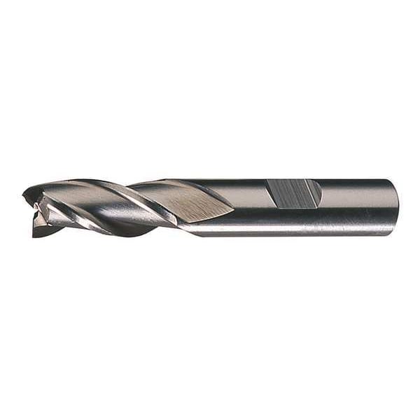 3-Flute HSS Center Cutting Square Single End Mill Cleveland HG-3 Bright 1/4x3/8x5/8x2-7/16