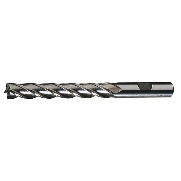 4-Flute HSS Center Cutting Square Single End MIll Cleveland HG-4C Bright 3/8x3/8x2-1/2x4-1/4