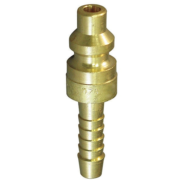 Coupler Plug, Hose Barb, 1/4, Brass