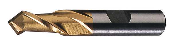 2-Flute HSS Single End 90Â° Point Drill Mill Cleveland HPDM-2-TN TiN 1/2
