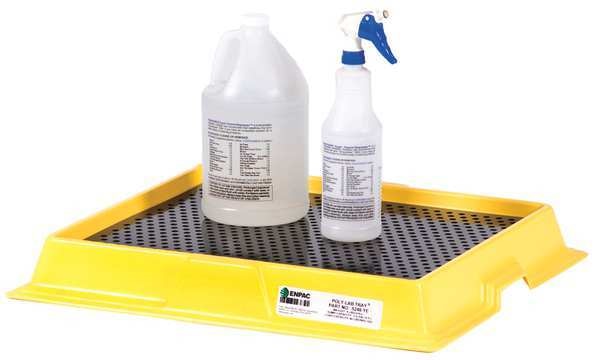 Spill Tray, Absorbs 2.5 gal. , Black/Yellow