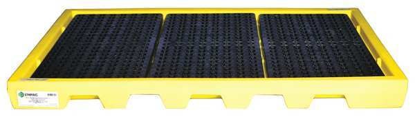 Drum Spill Containment Pallet, 61 gal Spill Capacity, 6 Drum, 7000 lb., High Density Polyethylene