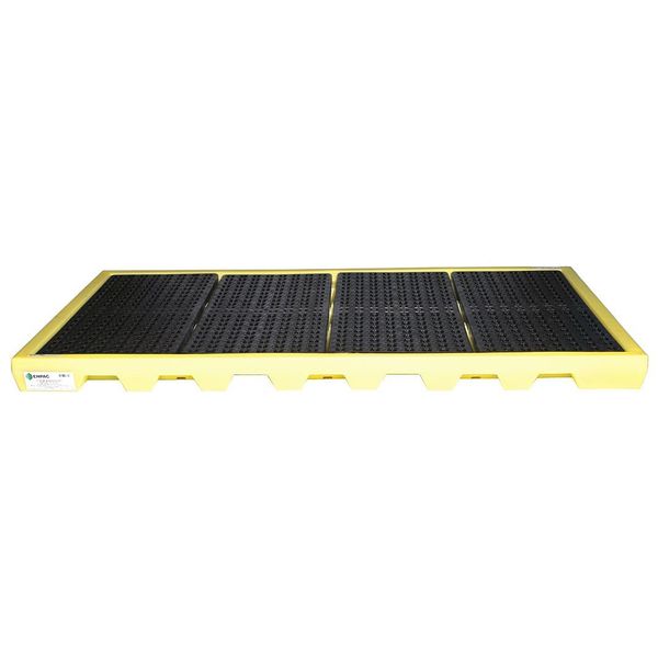 Drum Spill Containment Pallet, 77 gal Spill Capacity, 8 Drum, 8000 lb., High Density Polyethylene