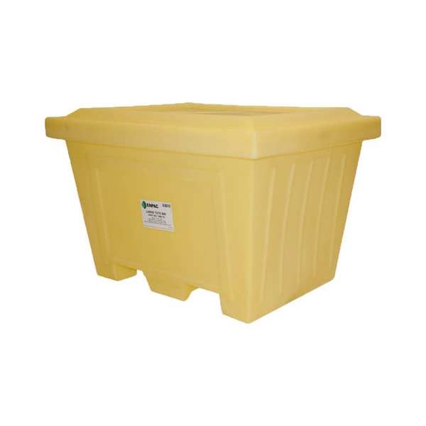 Yellow Storage Tote, Plastic, 16.58 cu ft Volume Capacity