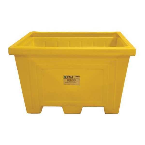 Yellow Storage Tote, Plastic, 30.06 cu ft Volume Capacity