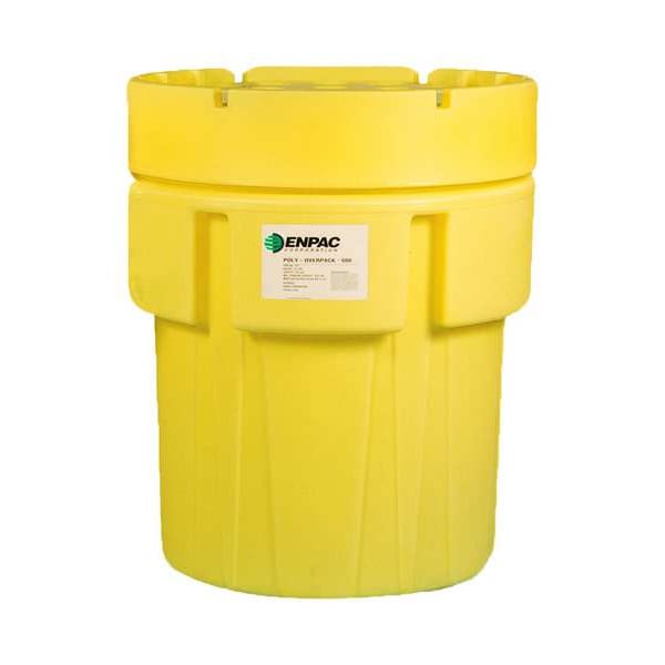Open Head Salvage Drum, Polyethylene, 600 gal, Unlined, Yellow