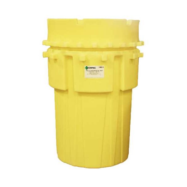 Open Head Salvage Drum, Polyethylene, 180 gal, Unlined, Yellow