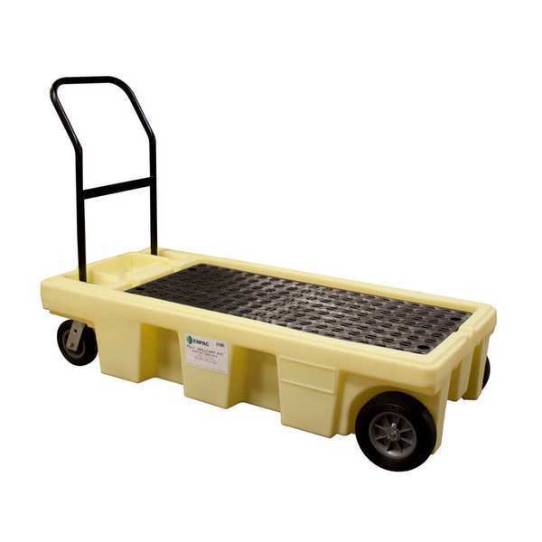 Drum Spill Platform Cart, Yellow, 500 lb.
