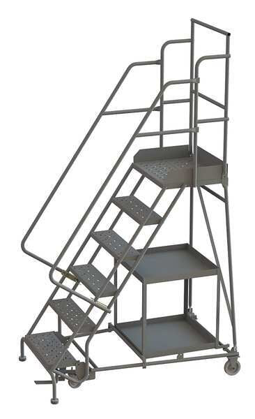 96 in H Steel Stock Picking Rolling Ladder, 6 Steps