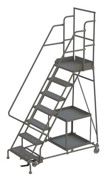 106 in H Steel Stock Picking Rolling Ladder, 7 Steps