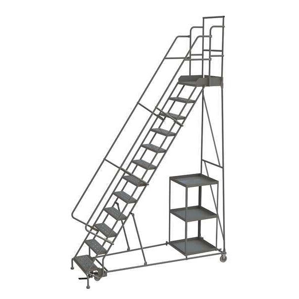 156 in H Steel Stock Picking Rolling Ladder, 12 Steps