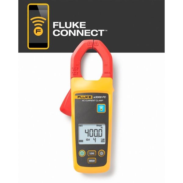 Wireless Clamp Meter Module, LCD, 400 A, 1.3 in (33 mm) Jaw Capacity, Cat III 600V Safety Rating