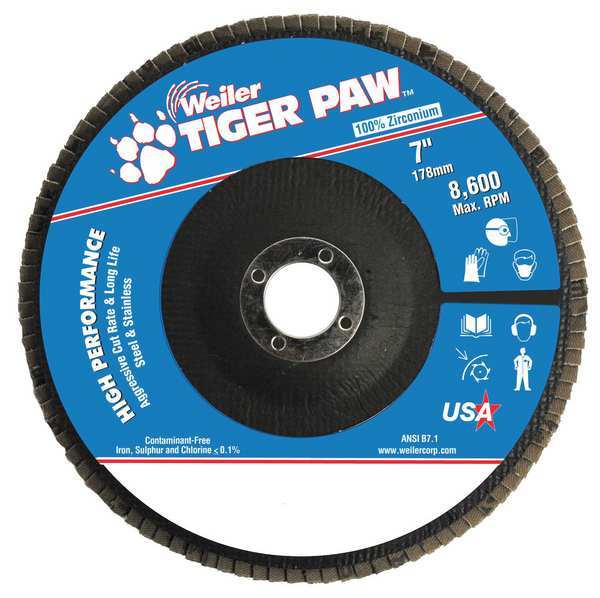 Abrasive Flap Disc, Coarse, 7in., Phenolic
