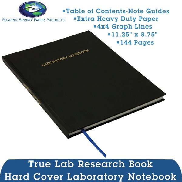 Lab Notebook, 8-3/4 in x 11-1/4 in, Black