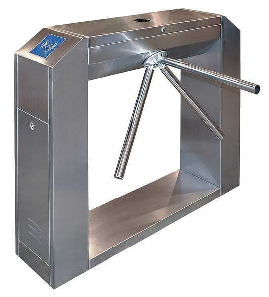 3 Arm Turnstile, Electric, Brushed, Drop Arm
