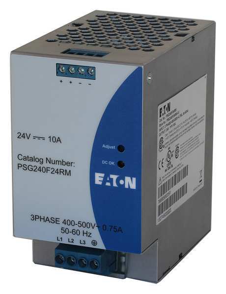 DC Power Supply, 24VDC, 10A, 50/60 Hz