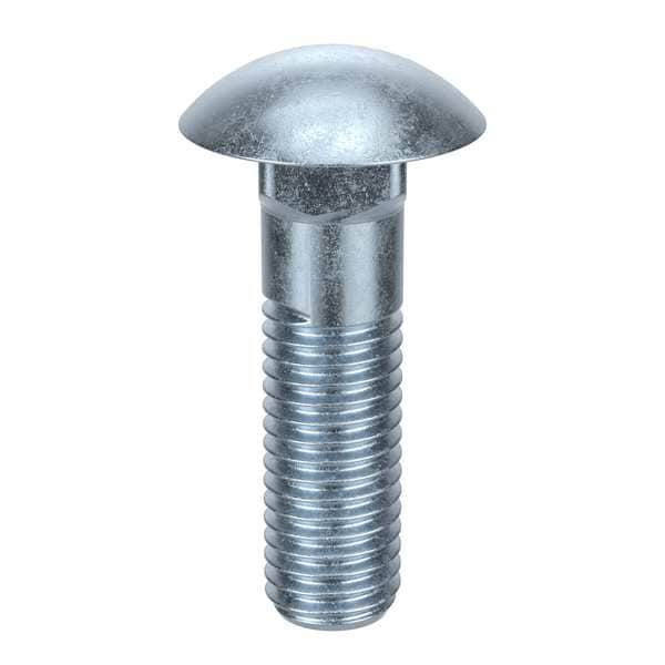 Carriage Bolt, 1/4-20, 2-1/2 in., PK100