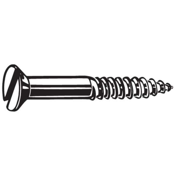 Wood Screw, #10, 2-1/2 in, Zinc Plated Steel Oval Head Slotted Drive, 100 PK