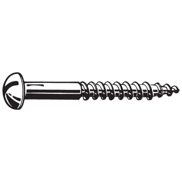 Wood Screw, #6, 1-1/4 in, Zinc Yellow Steel Round Head Slotted Drive, 100 PK