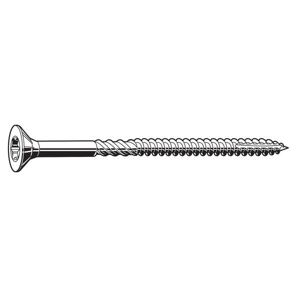 Wood Screw, #8, 1-1/4 in, Plain Stainless Steel Flat Head Torx Drive, 200 PK