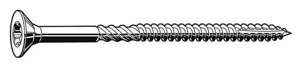 Wood Screw, #10, 3-1/2 in, Plain Stainless Steel Flat Head Torx Drive, 200 PK