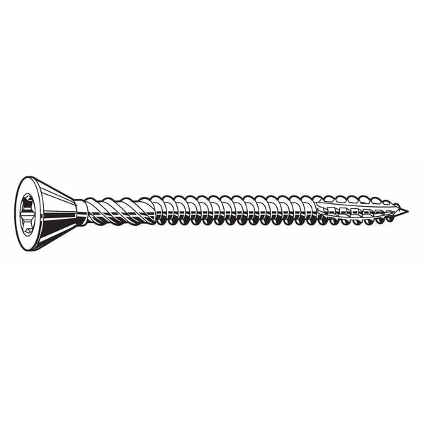 Deck Screw, #8 x 2-1/4 in, Steel, Flat Head, Torx Drive, 200 PK