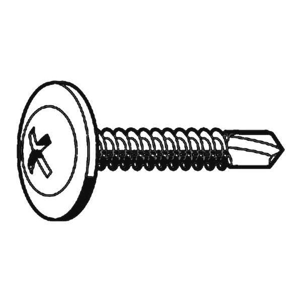 Self-Drilling Screw, #8 x 1 1/2 in, Zinc Plated Steel K-Lath Head Phillips Drive, 100 PK