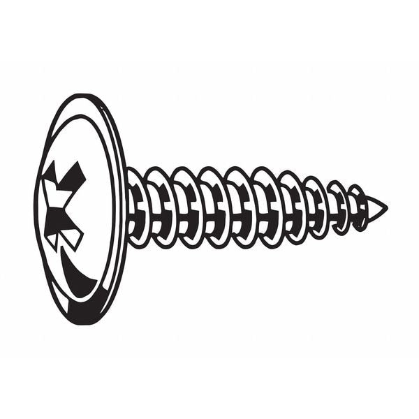 Sheet Metal Screw, #8 x 1-5/8 in, Zinc Plated Steel K-Lath Head Phillips Drive, 100 PK