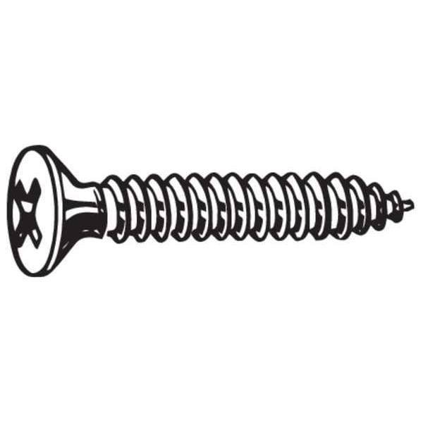 Sheet Metal Screw, #14 x 2 in, Plain 18-8 Stainless Steel Flat Head Phillips Drive, 100 PK