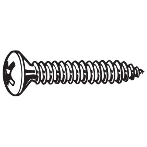 Sheet Metal Screw, #6 x 3/4 in, Plain 18-8 Stainless Steel Oval Head Phillips Drive, 100 PK