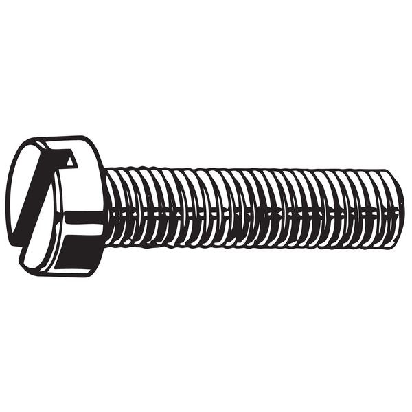 M2-0.40 x 5 mm Slotted Cheese Machine Screw, Plain 316 Stainless Steel, 50 PK