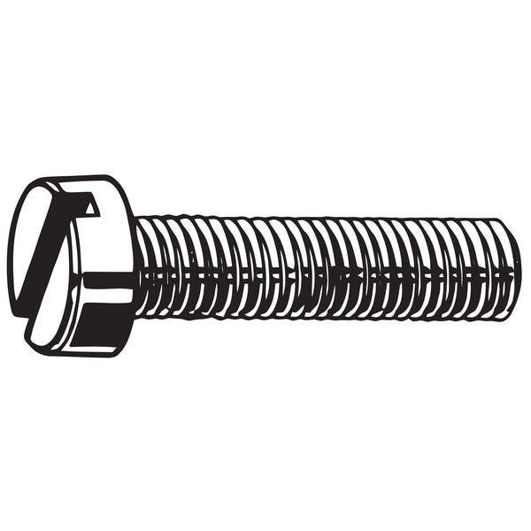 M4-0.70 x 45 mm Slotted Cheese Machine Screw, Plain 18-8 Stainless Steel, 100 PK