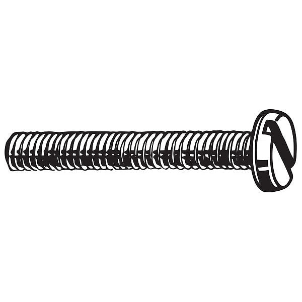 M3-0.50 x 10 mm Slotted Pan Machine Screw, Zinc Plated Steel, 100 PK