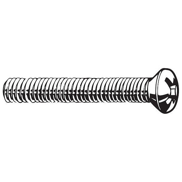 M6-1.00 x 20 mm Phillips Oval Machine Screw, Plain 18-8 Stainless Steel, 100 PK