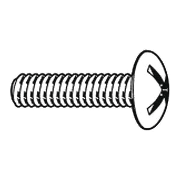 #8-32 x 1/2 in Phillips Truss Machine Screw, Zinc Plated Steel, 100 PK